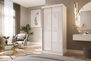 Szafa przesuwna MOON 100 cm – połysk MDF, nowoczesna szafa do sypialni 