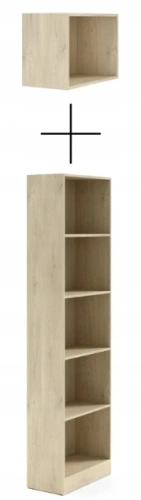 Regal-z-nadstawka-waski-slupek-z-polkami-BRAGA-06-dab-cremona.jpg