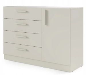 Komoda 120 cm Braga BRK2 mała z 4 szufladami i szafką - kaszmir
