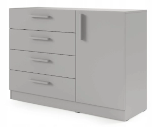 Komoda 120 cm Braga BRK2 mała z 4 szufladami i szafką - szary