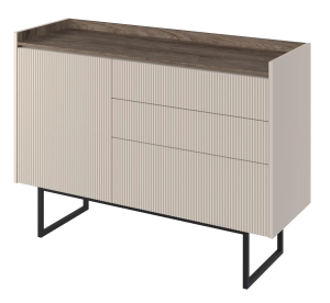 Komoda do salonu, jadalni 118 cm LAGO LG-02 - beż/dąb ciemny
