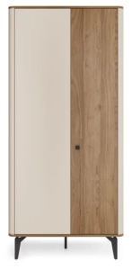 Szafa dwudrzwiowa 88 cm z półkami i drążkiem AURENA 1 - orzech / kaszmir