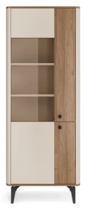 Witryna z półkami 73 cm AURENA 02 - kaszmir / orzech