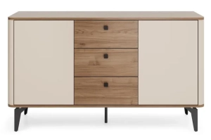 Komoda do salonu 140 cm z szufladami i szafkami AURENA 4 - orzech / kaszmir