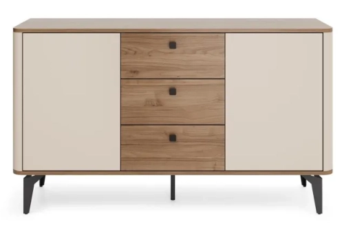 Komoda do salonu 140 cm z szufladami i szafkami AURENA 4 - orzech / kaszmir