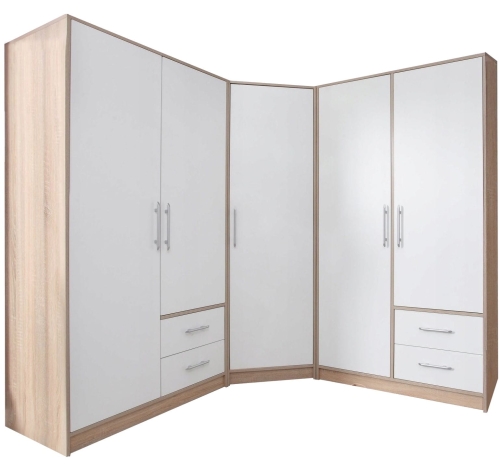 Zestaw szaf SMART 4 MINI do garderoby narożnej 2xSR3+SR4 dąb sonoma/biały lux