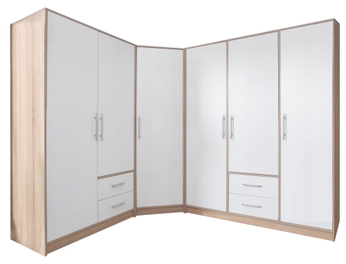 Zestaw szaf SMART 4 do garderoby narożnej SR2+SR3+SR4 dąb sonoma/biały lux