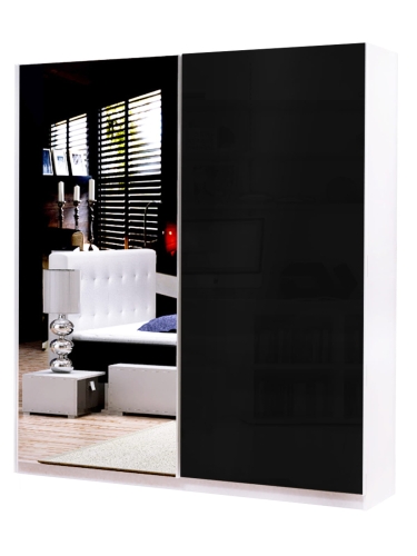 szafa na wymiar przesuwna szerokość do 270 cm, wysokość do 245 cm, kolor połysk MDF z lustrem