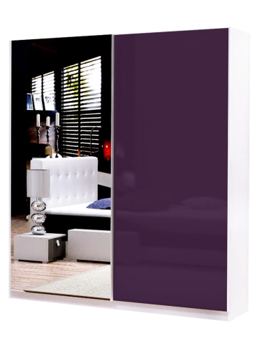 szafa przesuwna na wymiar szerokość od 100 do 270 cm, wysokość do 245 cm,  kolor szkło lacobel z lustrem