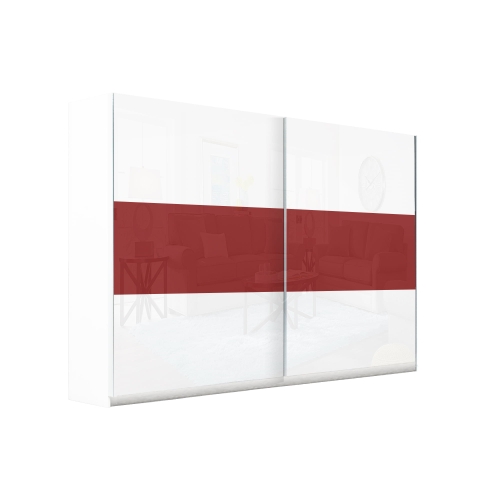 Szafa 2 drzwi mdf biało czerowna.jpg