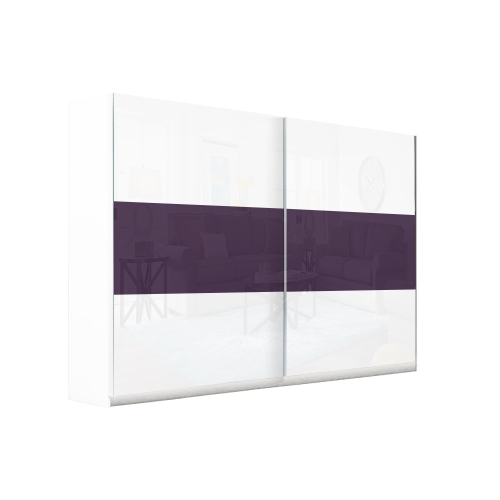 szafa przesuwna na wymiar wysokość do 245 cm, szerokość do 270 cm, biały szkło lacobel