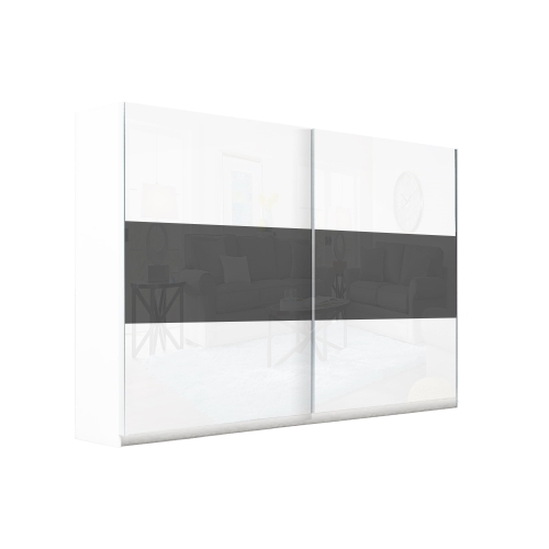 szafa przesuwna na wymiar wysokość do 245 cm, szerokość od 100 do 270 cm, kolor szkło lacobel