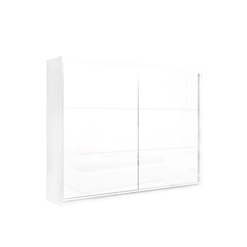 szafa przesuwna na wymiar wysokość do 278 cm, szerokość do 500 cm, biały połysk MDF