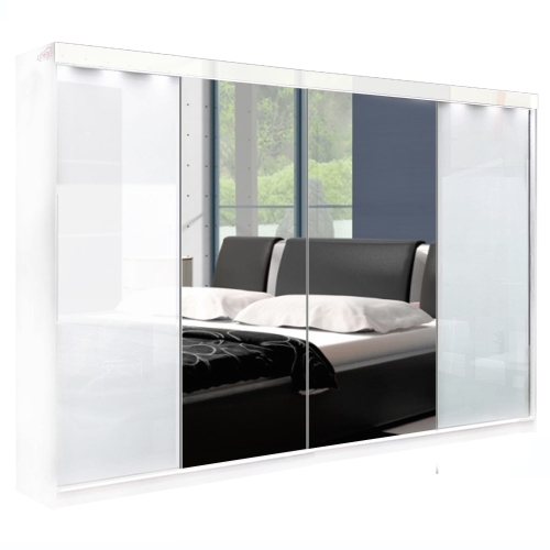 Nowoczesna Szafa Przesuwna na Wymiar, Własny układ wnętrza,  Szerokość do 500 cm, KONFIGURATOR