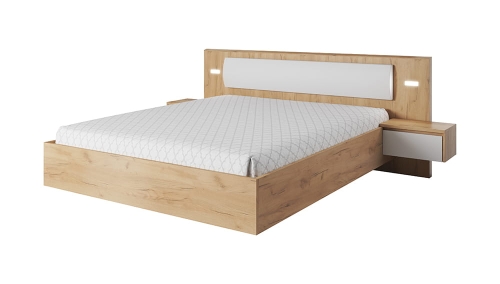 Łóżko XELO ze stolikami nocnymi i oświetleniem LED 160x200 cm