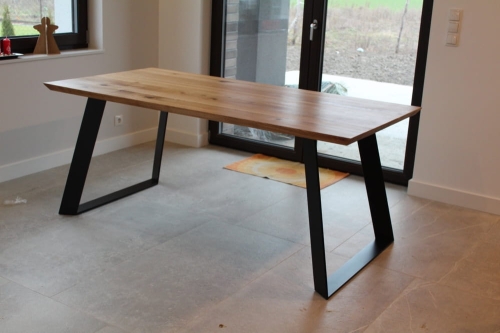 Stół drewniany loftowy INT-4 z litego drewna - dębowy