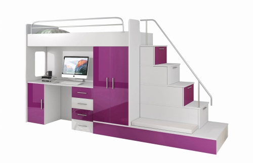 BIAŁY / FIOLETOWY POŁYSK