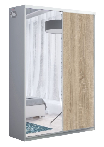 szafa przesuwna na wymiar wysokość do 278 cm, szerokość od 100 do 500 cm, Drewnopodobne z lustrem