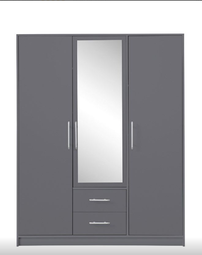 Szafa do garderoby SMART z lustrem SR2L 150 cm antracyt