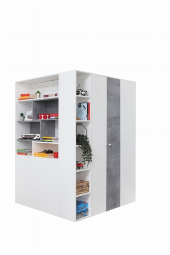 Szafa młodzieżowa SIGMA SI1 135 cm biały lux+beton