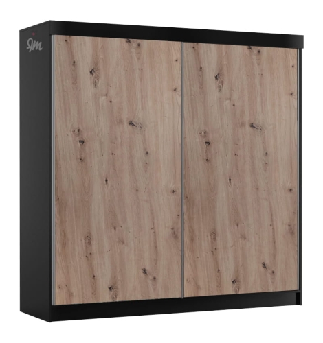 BIMAK 2 drzwi, korpus czarny mat, front dąb artisan zdj.jpg