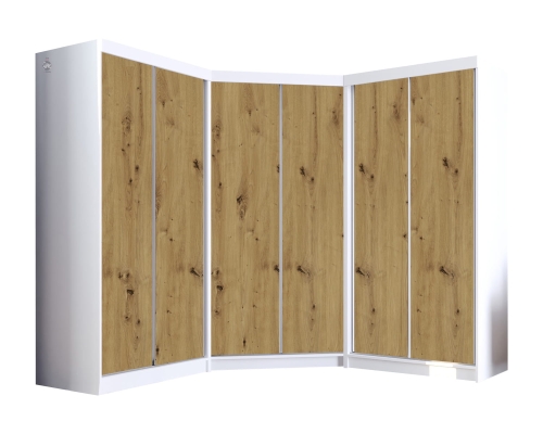 garderoba narożna MOON korpus biały mat, dąb artisan.jpg