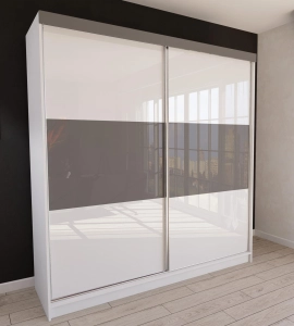 Szafa przesuwna MOON 200 cm połysk MDF - do sypialni