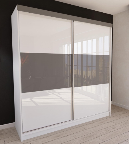 Szafa przesuwna MOON 200 cm połysk MDF - do sypialni