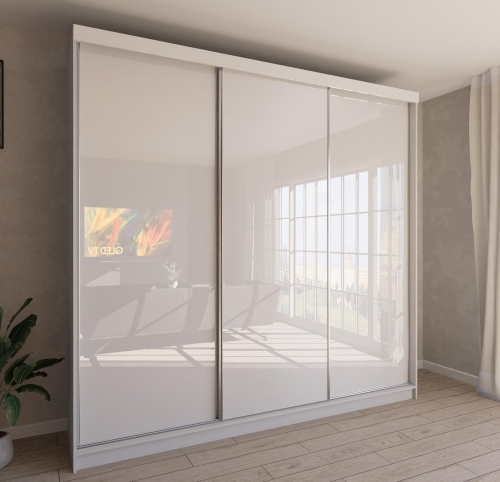 Szafa przesuwna MOON 278 cm połysk MDF - do sypialni