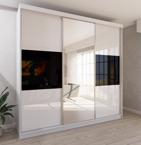 Szafa przesuwna MOON 250 cm - FRONT SZKŁO LACOBEL - do sypialni