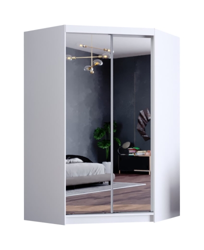 Szafa narożna MOON 132 cm - front szkło LACOBEL - do sypialni