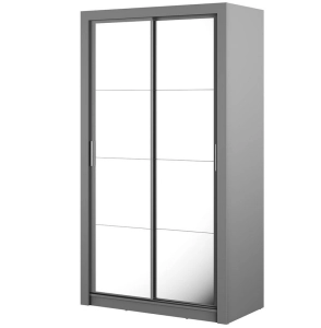 Szafa przesuwna 120 cm Arti AR-19 szara z lustrami