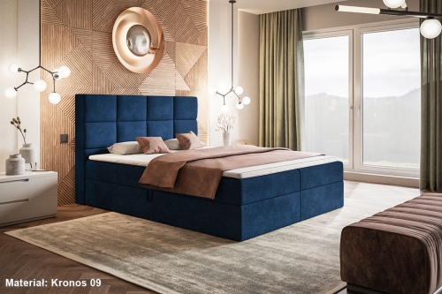 Łóżko kontynentalne 160x200 z pojemnikami na pościel  otwieranymi do góry DABLIN