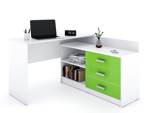 Biurko narożne KIKI od JustMeble - limonkowy mat prawy.jpg