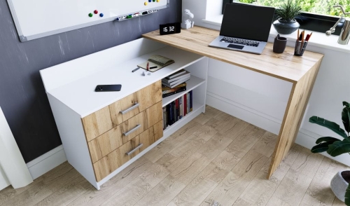 Biurko narożne KIKI od JustMeble - białe+ dąb wotan 2.jpg