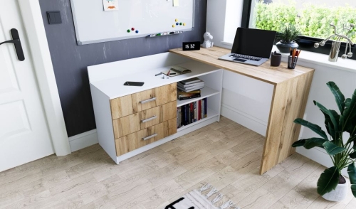 Biurko narożne KIKI od JustMeble - białe+ dąb wotan 3.jpg