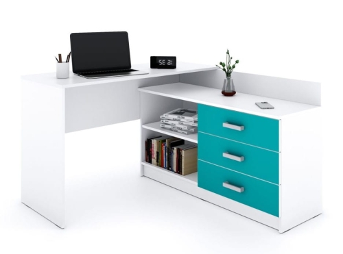 Biurko narożne KIKI od JustMeble - turkusowy mat.jpg
