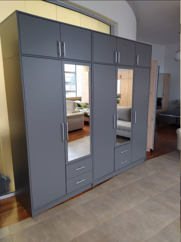 Szafa do garderoby SMART z lustrem SR1L 200 cm antracyt