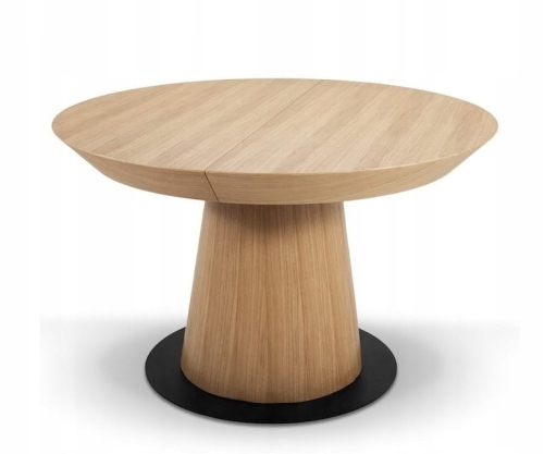 Stół okrągły s73 dębowy fornirowany o średnicy 120 cm rozkładany do 220 cm