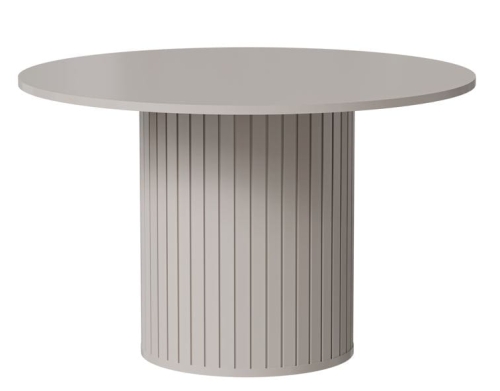 Okrągły kaszmirowy stół do jadalni 120 cm, ryflowana noga - ZANTE ZA8