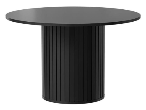 Okrągły czarny stół do jadalni 120 cm, ryflowana noga - ZANTE ZA8