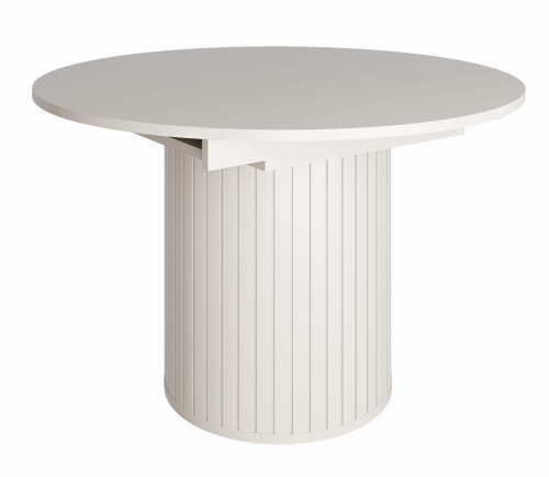 Kaszmirowy okrągły rozkładany stół, 120–160 cm, z ryflowaną nogą - ZANTE ZA9