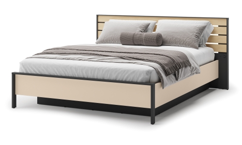 Beżowe łóżko dwuosobowe 160x200 cm ENNA-EN 02