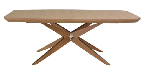 Stół dębowy prostokątny S78 rozmiar 200 - 300 cm do salonu i jadalni - zaokrąglone brzegi