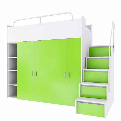 KIKI2 90x200 MAX ze schodkami  limonka mat (6).jpg