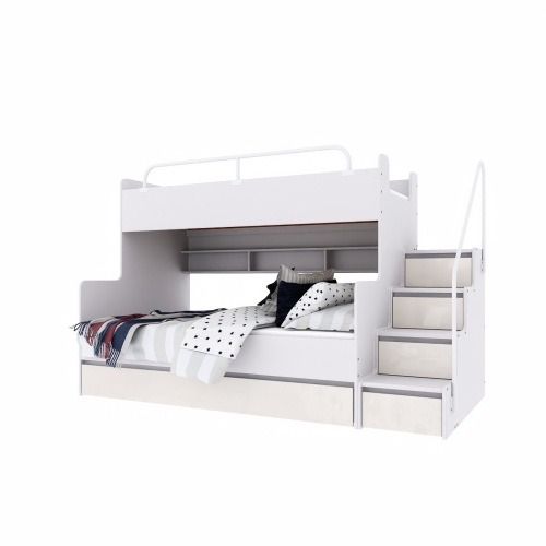 ŁÓŻKO PIĘTROWE KIKI 3 PODWÓJNE SPANIE ECRU POŁYSK (2) 1.jpg