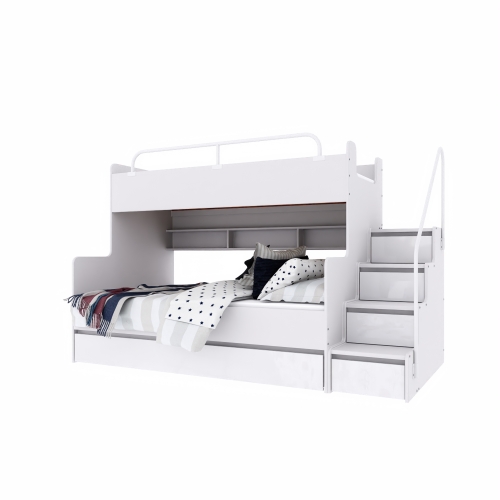 ŁÓŻKO PIĘTROWE KIKI 3 PODWÓJNE SPANIE BIAŁY POŁYSK (2).jpg