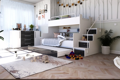 KIKI 3 MAX z dodatkowym spaniem - wysuwana szuflada czarny połysk (1).jpg