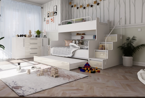 KIKI 3 MAX z dodatkowym spaniem - wysuwana szuflada ecru połysk (2).jpg