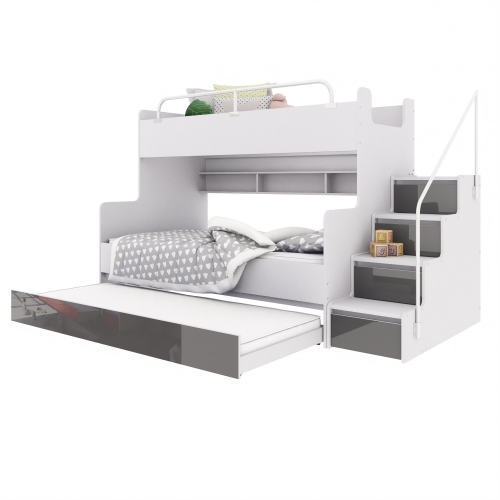 KIKI 3 MAX z dodatkowym spaniem - wysuwana szuflada szary połysk (4).jpg